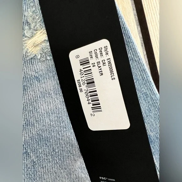 Edwin - Cai High Waist Ripped Straight Leg Jeans- Slayer- 24 - Picture 9 of 11